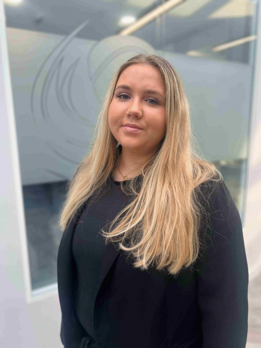 Photo of Claire, who did Employability Skills Course and is now doing her Level 3 Customer Service Apprenticeship at Boston Energy.