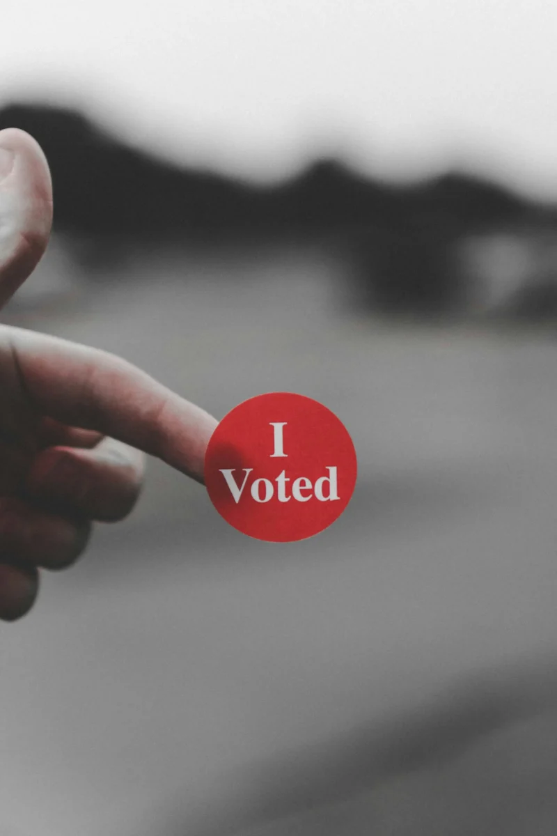 British Values shape everyday life. This photo is of someone who has voted. British Values include democracy and mutual respect, which affects the right to vote.