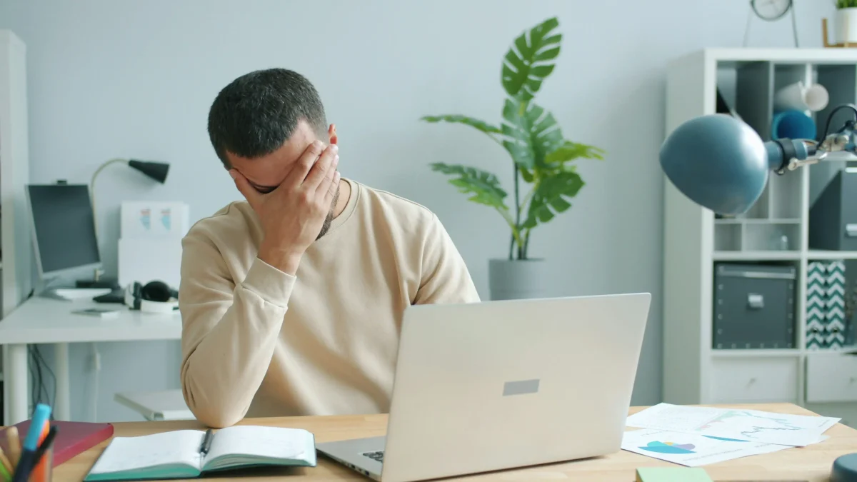 Photo of someone distressed. Exam results aren't the end.